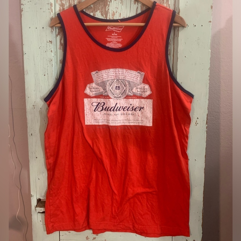 Men’s red Budweiser tank top